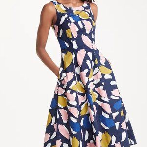 Boden Elena Dress Fit Flare cotton blue US 8